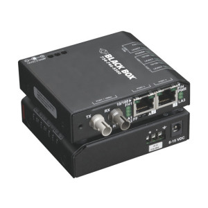 Black Box LBH100A-H-SC-24 Fast Ethernet Hardened Temperature Switch, (2) 10/100-Mbps Copper RJ45, (1) 100-Mbps Multimode Fiber, 1300nm, 2km, SC, 24V DC-Power