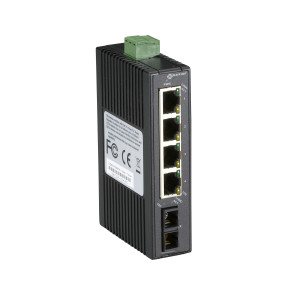 Black Box LBH120A-H-20K-SC Fast Ethernet Hardened Temperature Switch, (4) 10/100-Mbps Copper RJ45, (1) 100-Mbps Singlemode Fiber, 1300nm, 20km, SC