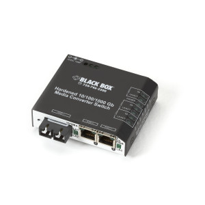 Black Box LBH2001A-H-LX Gigabit Ethernet Hardened Temperature Switch, (2) 10/100/1000-Mbps Copper RJ45, (1) 1000-Mbps Singlemode Fiber, LC