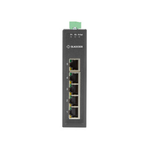Black Box LBH3050A Fast Ethernet Extreme Temperature Switch, 5 10/100-Mbps Copper RJ45, 12-48 VDC-Power