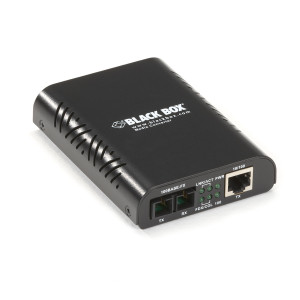 Black Box LBMC300 Fast Ethernet Media Converter, 10/100-Mbps Copper to 100-Mbps Multimode Fiber, 850nm, 2km, SC or ST