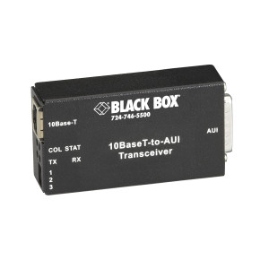 Black Box LE180A Micro Mini AUI to 10-Mbps Copper Transceiver, DC Power