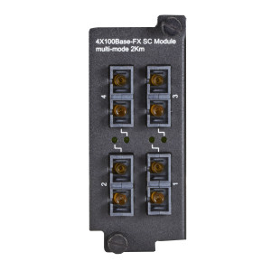 Black Box LE2710C Fast Ethernet Extreme Temperature Switch Module, (4) 100-Mbps Multimode Fiber, 850nm, 2km, SC