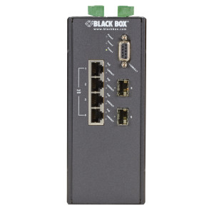 Black Box LEH1104A-2SFP Fast Ethernet Extreme Temperature Managed PoE+ Switch with 2 SFP Slots