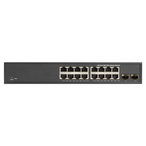 Black Box LGB2118A-R2 Gigabit Ethernet Web Smart Switch, (16) 10/100/1000-Mbps Copper RJ45, (2) 100/1000-Mbps SFP