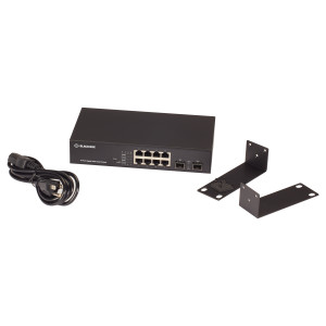Black Box LGB710A Gigabit Ethernet Web Smart Switch, (8) 10/100/1000-Mbps Copper RJ45, (2) 100/1000-Mbps SFP