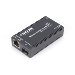 Black Box LGC135A-R3 Gigabit Ethernet (1000-Mbps) Media Converter, 10/100/1000-Mbps Copper to 1000-Mbps Fiber SFP