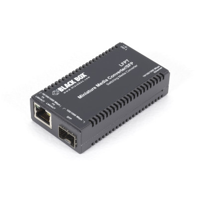 Black Box LGC135A-R3 Gigabit Ethernet (1000-Mbps) Media Converter, 10/100/1000-Mbps Copper to 1000-Mbps Fiber SFP