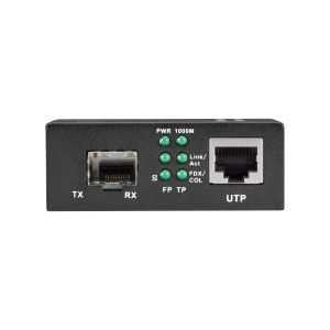 Black Box LGC210A-R2 Gigabit Ethernet to SFP Media Converter, 10/100/1000-Mbps Copper to 1000-Mbps Fiber SFP