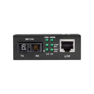 Black Box LGC212A Gigabit Ethernet to Fiber Media Converter, Singlemode, 1310nm, 10 km, SC