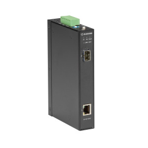 Black Box LGC280A Gigabit Ethernet Industrial Media Converter, 10/100/1000-Mbps Copper to 1000-Mbps Fiber SFP
