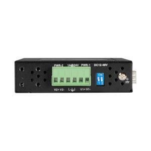 Black Box LGC280A Gigabit Ethernet Industrial Media Converter, 10/100/1000-Mbps Copper to 1000-Mbps Fiber SFP