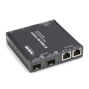 Black Box LGC340A-R2 Gigabit Ethernet Industrial Media Converter, (2) 10/100/1000-Mbps Copper to (2) 100/1000-Mbps Fiber SFP, Hardened Temperature