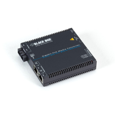 Black Box LGC5201A Gigabit PoE Media Converter, Multimode Fiber, 850nm, 0.5 km, SC