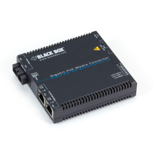 Black Box LGC5202A Gigabit PoE Media Converter, Singlemode Fiber, 1310nm, 15 km, SC