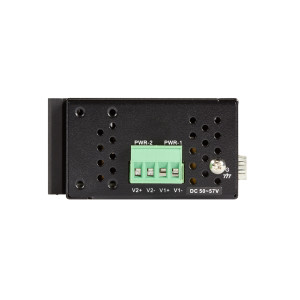 Black Box LGC5500A Gigabit Ethernet Industrial PoE Media Converter, 10/100/1000-Mbps Copper to 100/1000-Mbps Fiber SFP