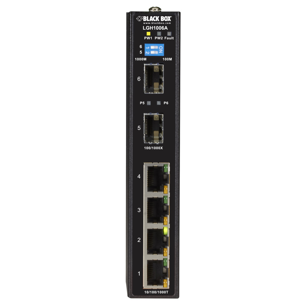 4-Port Gigabit Ethernet Fiber Switch, with (2) SFP slots (1000M