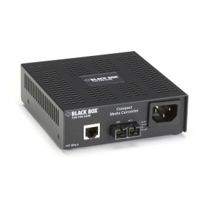 Black Box LHC002A-R4 Compact Fast Ethernet Media Converter, 100-Mbps Copper to 100-Mbps Multimode Fiber, 1310nm, 2km, SC