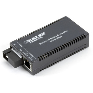 Black Box LHC043A-R4 Fast Ethernet Media Converter, 10/100-Mbps Copper to 100-Mbps Simplex Singlemode Fiber, 1550/1310nm, 2km, SC