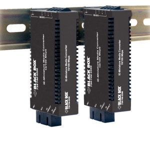 Black Box LIC022A-R3 Fast Ethernet to Fiber Industrial Media Converter, ST, Multimode