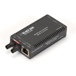 Black Box LIC024A-R3 Fast Ethernet to Fiber Industrial Media Converter, ST, Singlemode