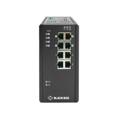 Black Box LIE1080A Gigabit Ethernet  Extreme Temperature Managed PoE+ Switch, (4) 10/100/1000-Mbps Copper RJ45 PoE+, (4) 10/100/1000-Mbps Copper RJ45