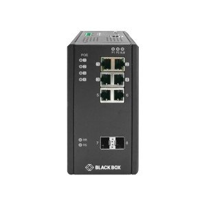 Black Box LIG1082 8-Port Managed Gigabit PoE+ Switch, 2 SFP Ports, Extreme Temperatures