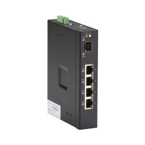 Black Box LIE401A Gigabit Ethernet Extreme Temperature PoE Switch, (4) 10/100/1000-Mbps Copper RJ45 PoE, (1) 100/1000-Mbps SFP