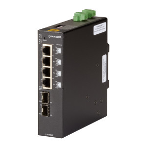 Black Box LIE402A 6-Port Unmanaged Gigabit PoE++ Switch, 2 SFP, Extreme Temperature