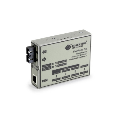 Black Box LMC1004A-R3 Gigabit Ethernet Media Converter, Single-Mode, 1310 nm, 10 km, SC