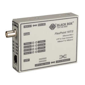 Black Box LMC210A Ethernet Media Converter, 10 Mbps Copper to 10 Mbps ThinNet
