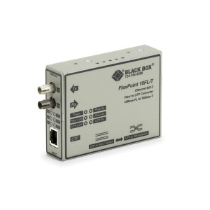 Black Box LMC212A Ethernet Media Converter, 10-Mbps Copper to 10-Mbps Multimode Fiber, ST or SC
