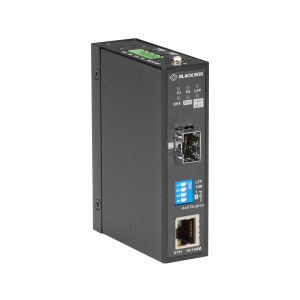 Black Box LMC280A Fast Ethernet Industrial Media Converter, 100-Mbps Copper to 100-Mbps Fiber, SFP