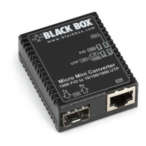 Black Box LMC4000A  Micro Mini Gigabit Ethernet to Media Converter to Fiber SFP, Optional wall mount