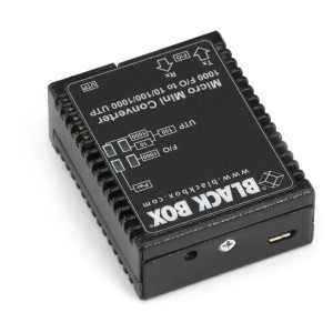 Black Box LMC4000A  Micro Mini Gigabit Ethernet to Media Converter to Fiber SFP, Optional wall mount