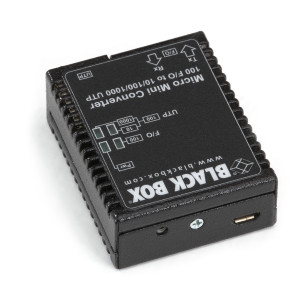 Black Box LMC400A Fast Ethernet (100-Mbps) Media Converter, 10/100/1000-Mbps Copper to 100-Mbps Fiber SFP