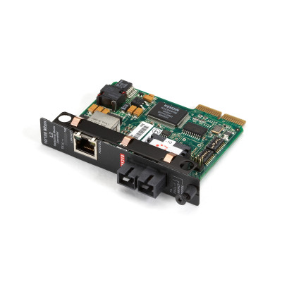 Black Box LMC5121C-R2 Fast Ethernet Managed Media Converter, 10/100-Mbps Copper to 100-Mbps Simplex Singlemode Fiber, 1310nm, 40km, SC