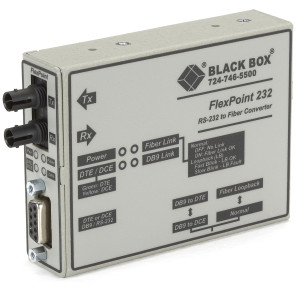 Black Box ME661A-MST Async RS232 Extender, Fiber DB9 Female ST MM 5-km