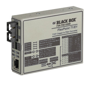 Black Box MT662A-MSC Managed T1/E1 Media Converter, Multimode, 1300nm, 5 km, SC