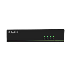 Black Box SS4P-QH-DVI-UCAC Secure KVM Switch, NIAP 3.0 Certified, 4-Port, Quad-Monitor, DVI-I, 4K30, USB HID, Audio, CAC