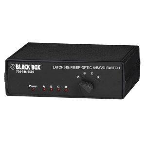 Black Box SW1005A Fiber Optic A/B/C/D Desktop Switch - Latching, ST Multimode