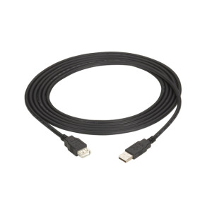 Black Box USB05E USB 2.0 Extension Cable, Type A Male to Type A Female, Black