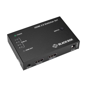 Black Box VSW-HDMI2-4X1 HDMI 2.0 4K Video Switch, 4x1