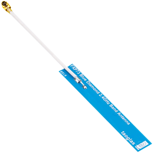 Taoglas FXP73.09 (Blue Diamond) 2.4 GHz Flex PCB Antenna, MMCX (M) RA, 100 mm of 1.13 mm coax