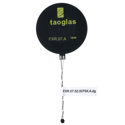 Taoglas FXR.07.52.0075X.A.dg Circular Flexible NFC Antenna with Ferrite Layer & Twisted Pair 28AWG Cable