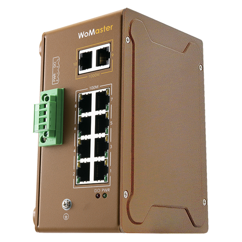 WoMaster DS210 Din Rail Industrial 8+2G Unmanaged Ethernet Switch